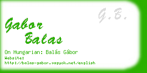 gabor balas business card