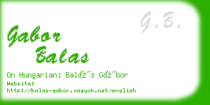 gabor balas business card
